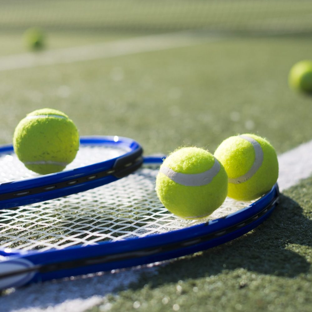Thredbo 1380 Luxury Accomodation in Thredbo NSW, Australia Close Up Tennis Rackets Balls Ground